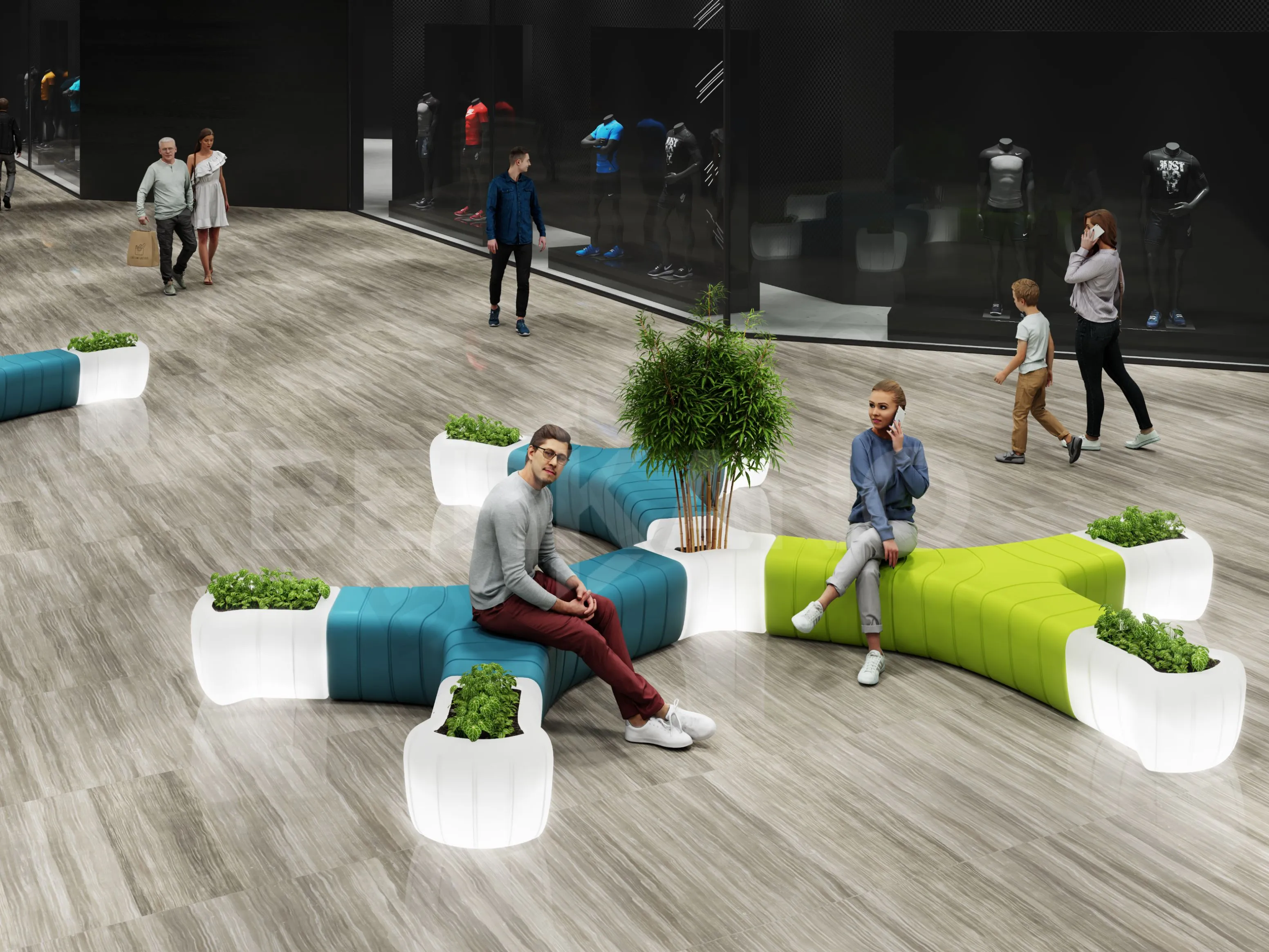 Кашпо-соединитель Y-seat connect DB серого цвета - фото 2