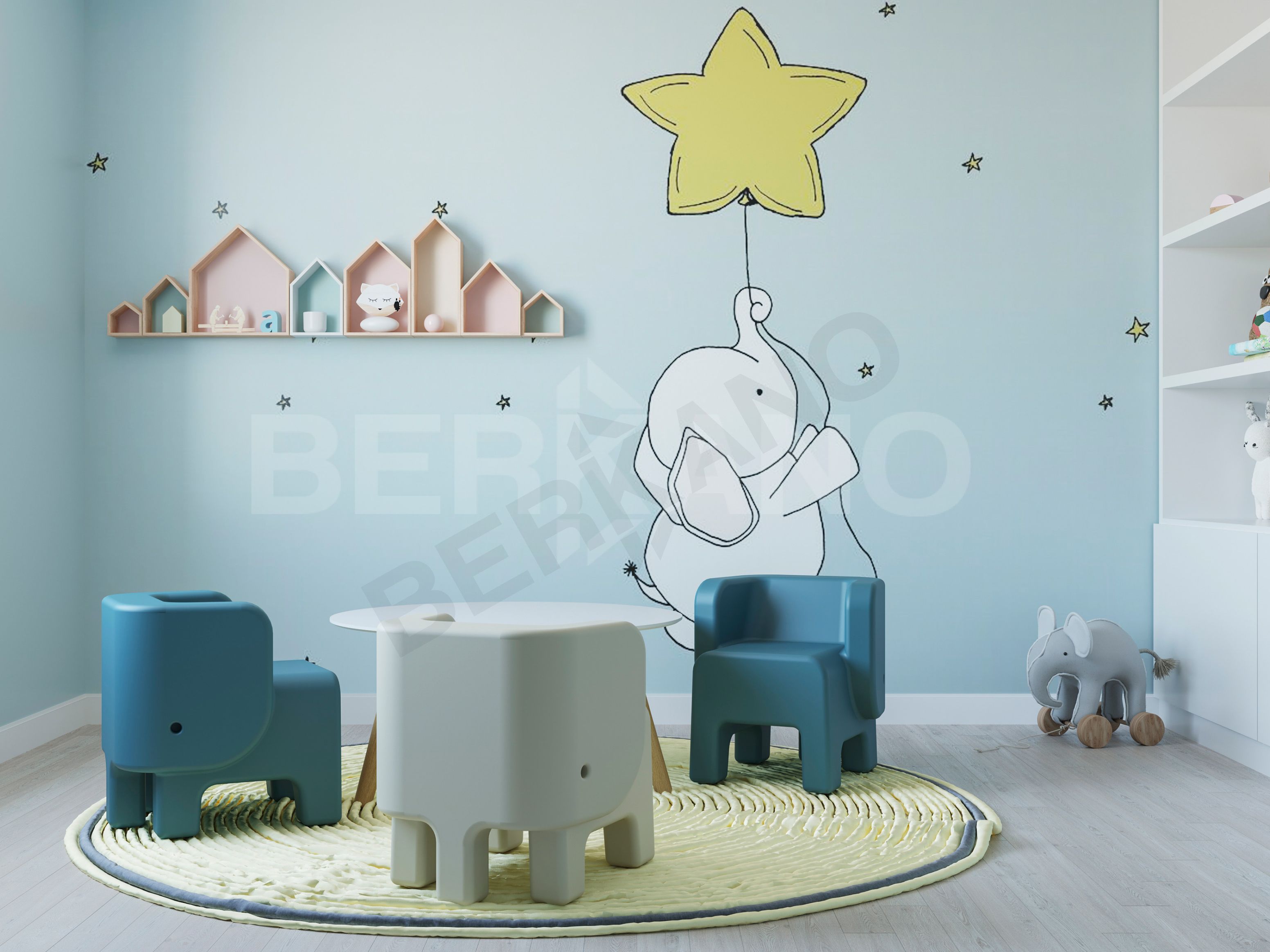 Детский стул Elephant серого цвета - фото 1