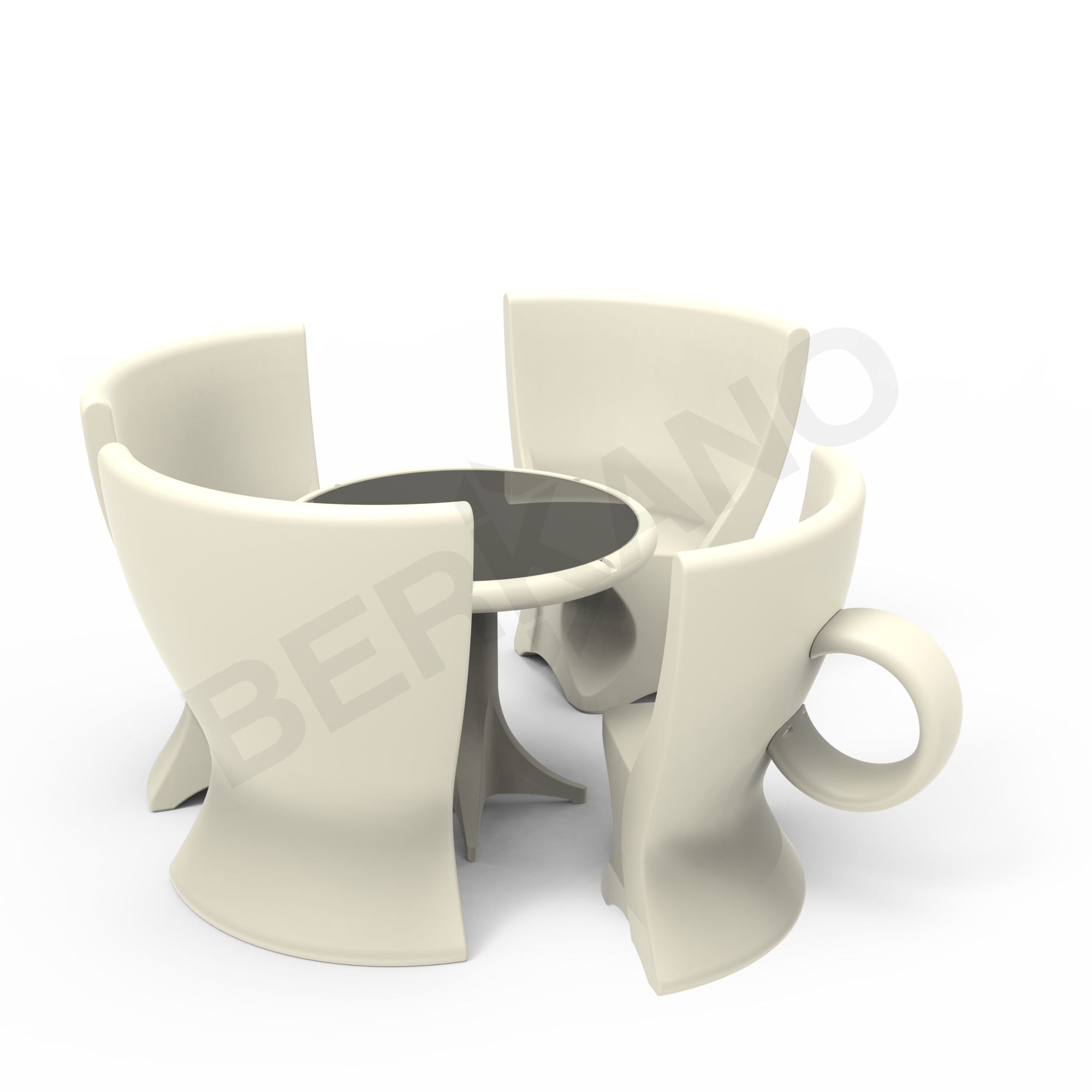 Стул с ручкой Coffee бежевого цвета - фото 2