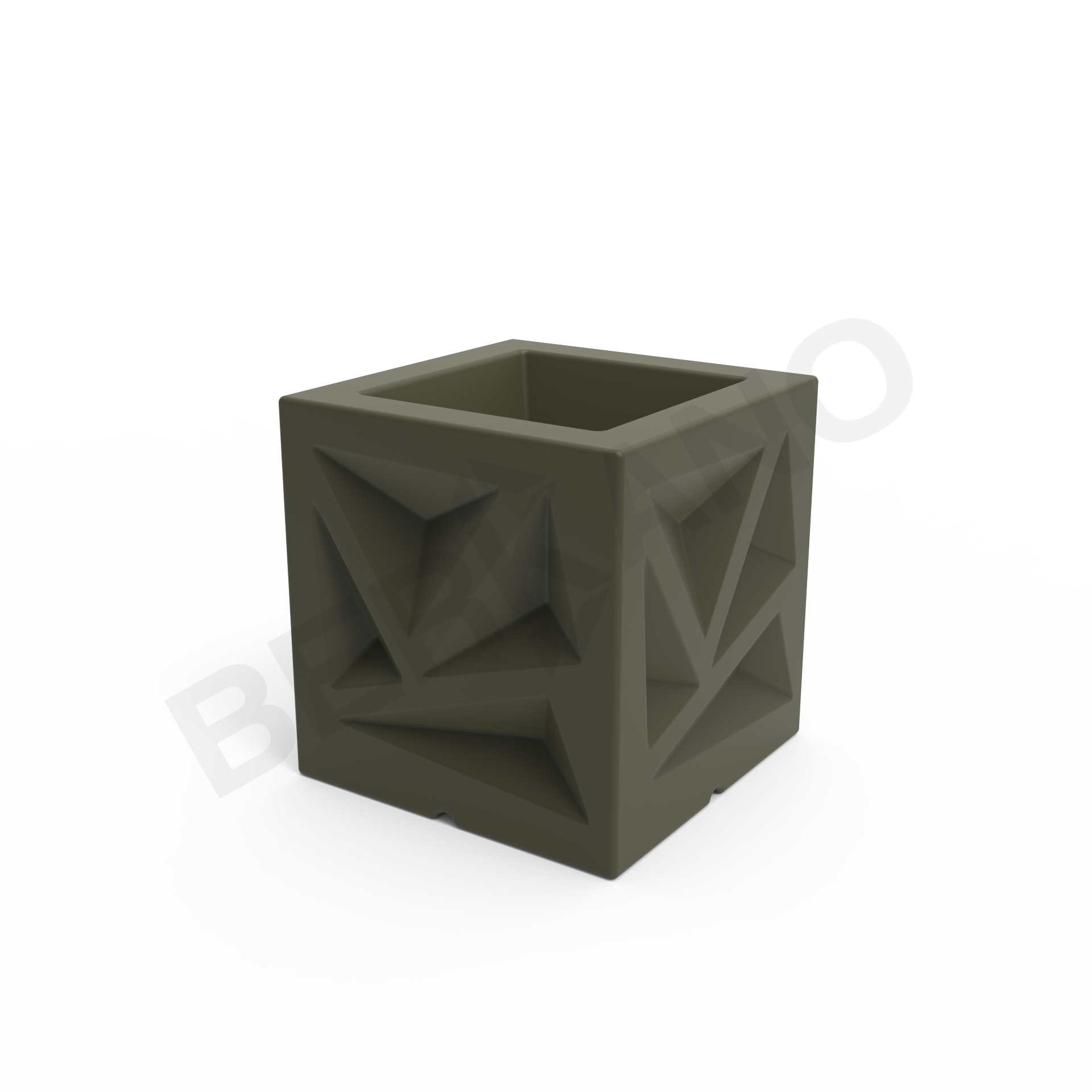 Кашпо Icelandic Cube DB темно-зеленого цвета - фото 6