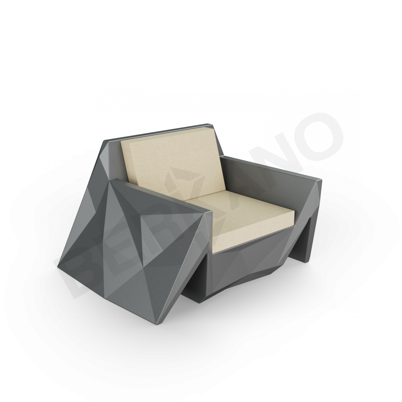 Кресло Quaro с подушками черного цвета / аксессуар бежевого цвета - фото 4