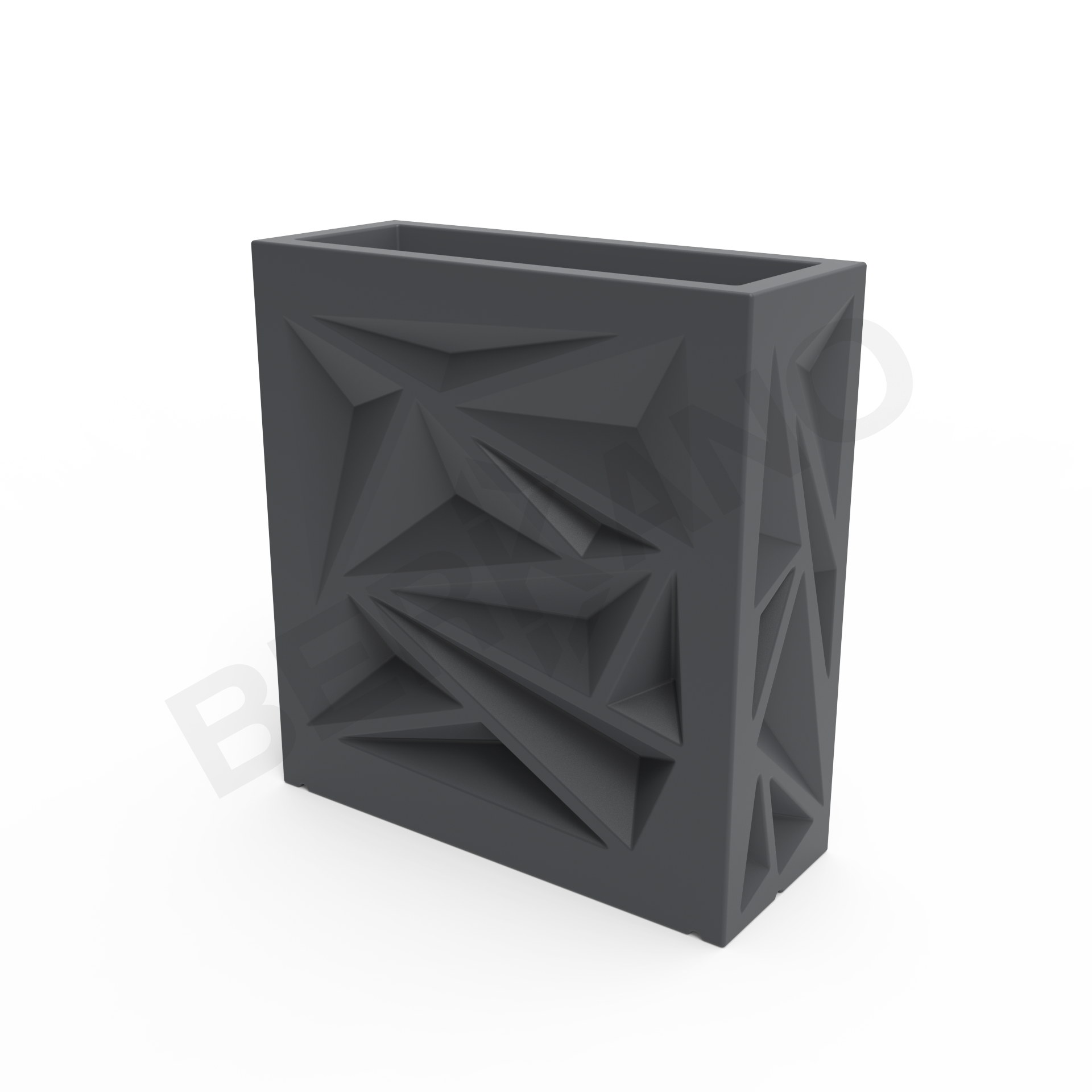 Кашпо Icelandic Square DB графитового цвета - фото 6