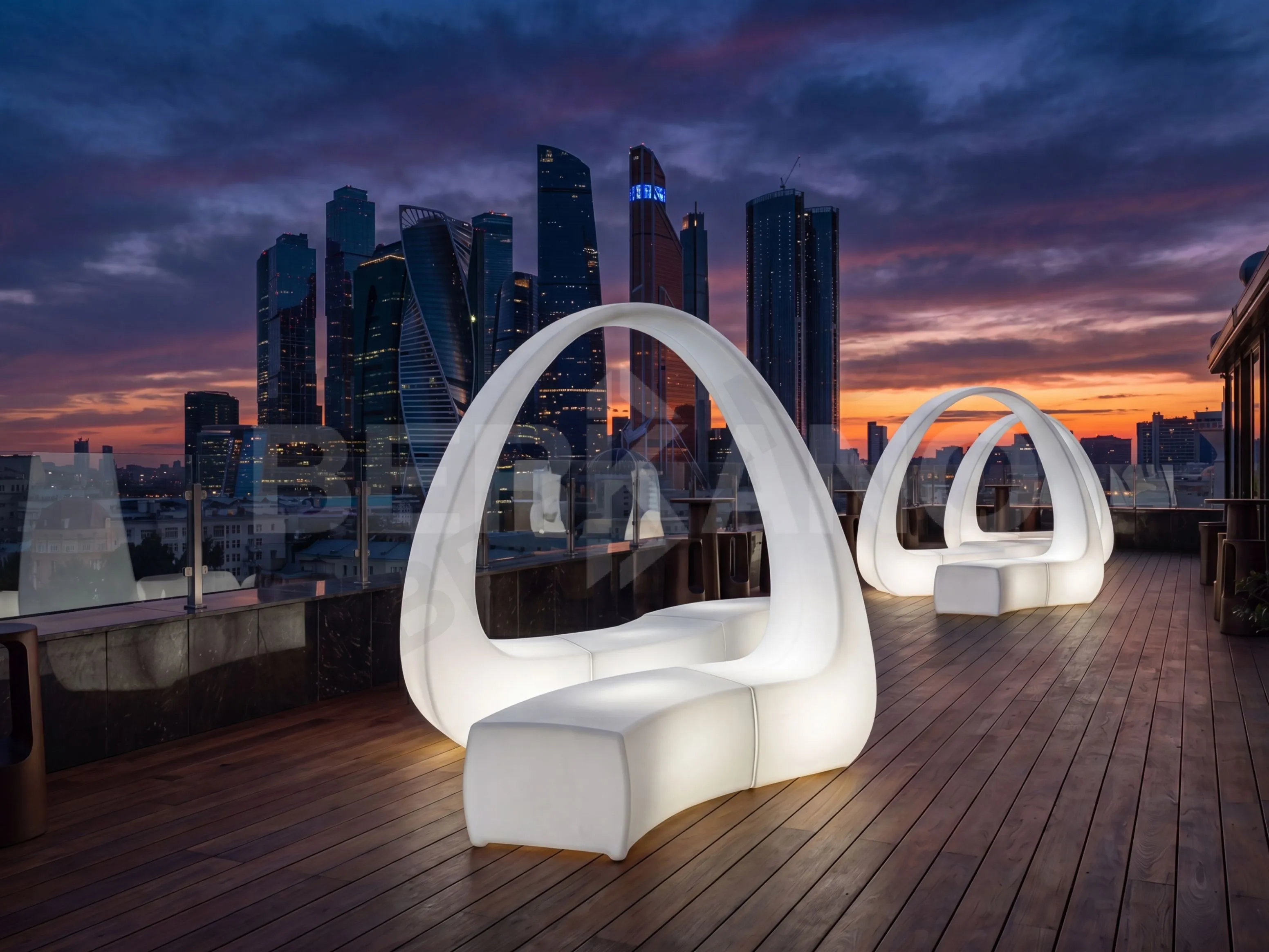 Соединитель скамьи Track Loop бежевого цвета - фото 4
