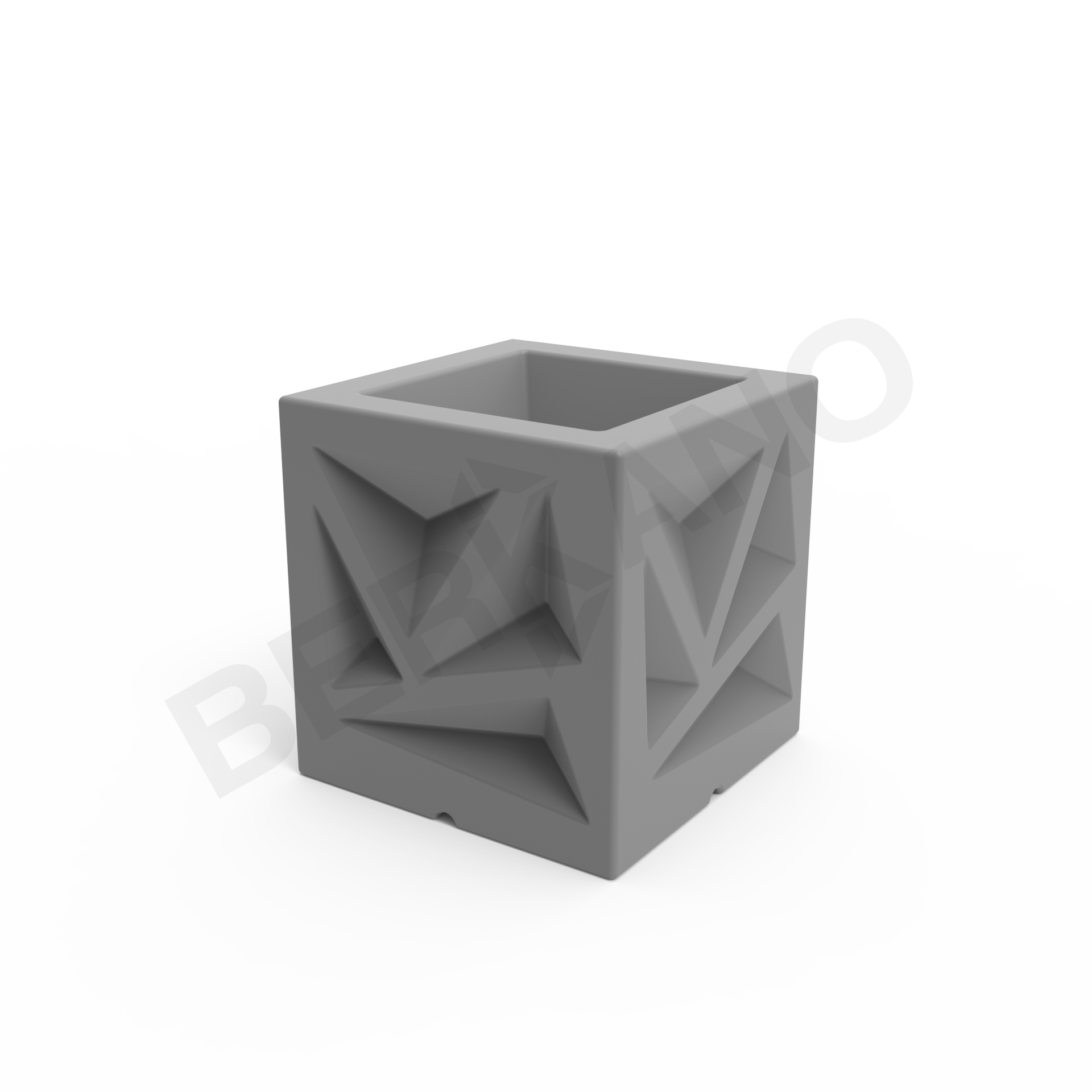 Кашпо Icelandic Cube DB серого цвета - фото 6