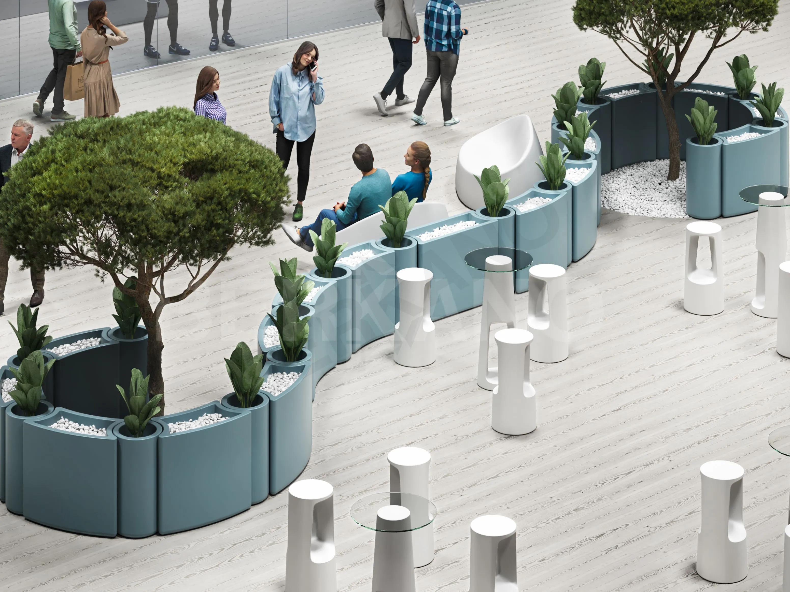 Кашпо Smoov Planter Cylinder DB синего цвета - фото 2