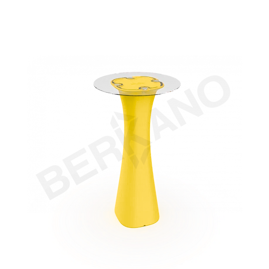 Стол барный со стеклом Grace Bar Round Yellow - фото 3