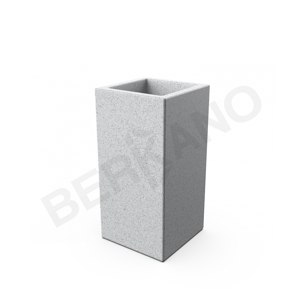 Кашпо Cubric 40*80 DB белого цвета Granite - фото 4