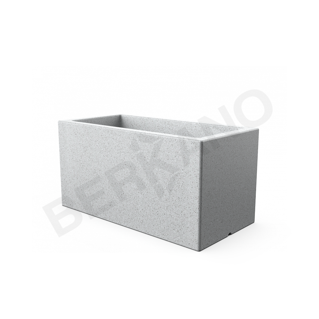 Кашпо Cubric 80*40 DB белого цвета Granite - фото 4