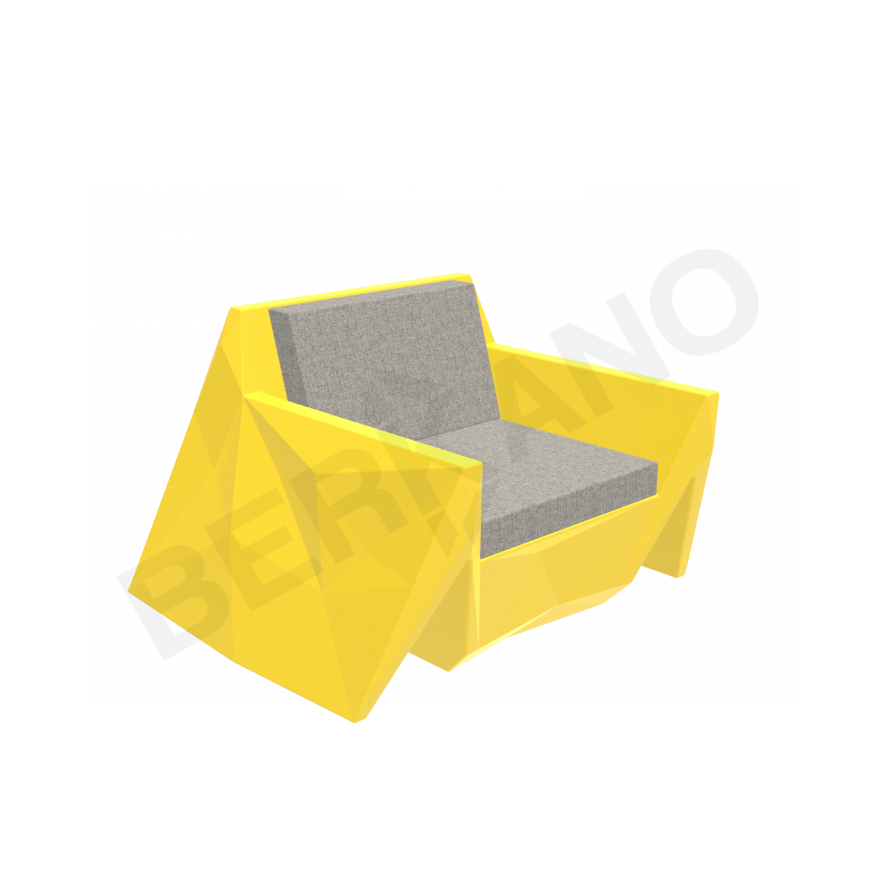 Кресло Quaro с подушками Yellow / аксессуар Light grey - фото 4