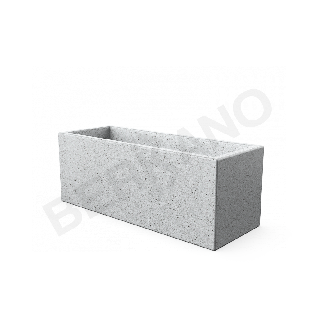 Кашпо Cubric 30*80 DB белого цвета Granite - фото 5