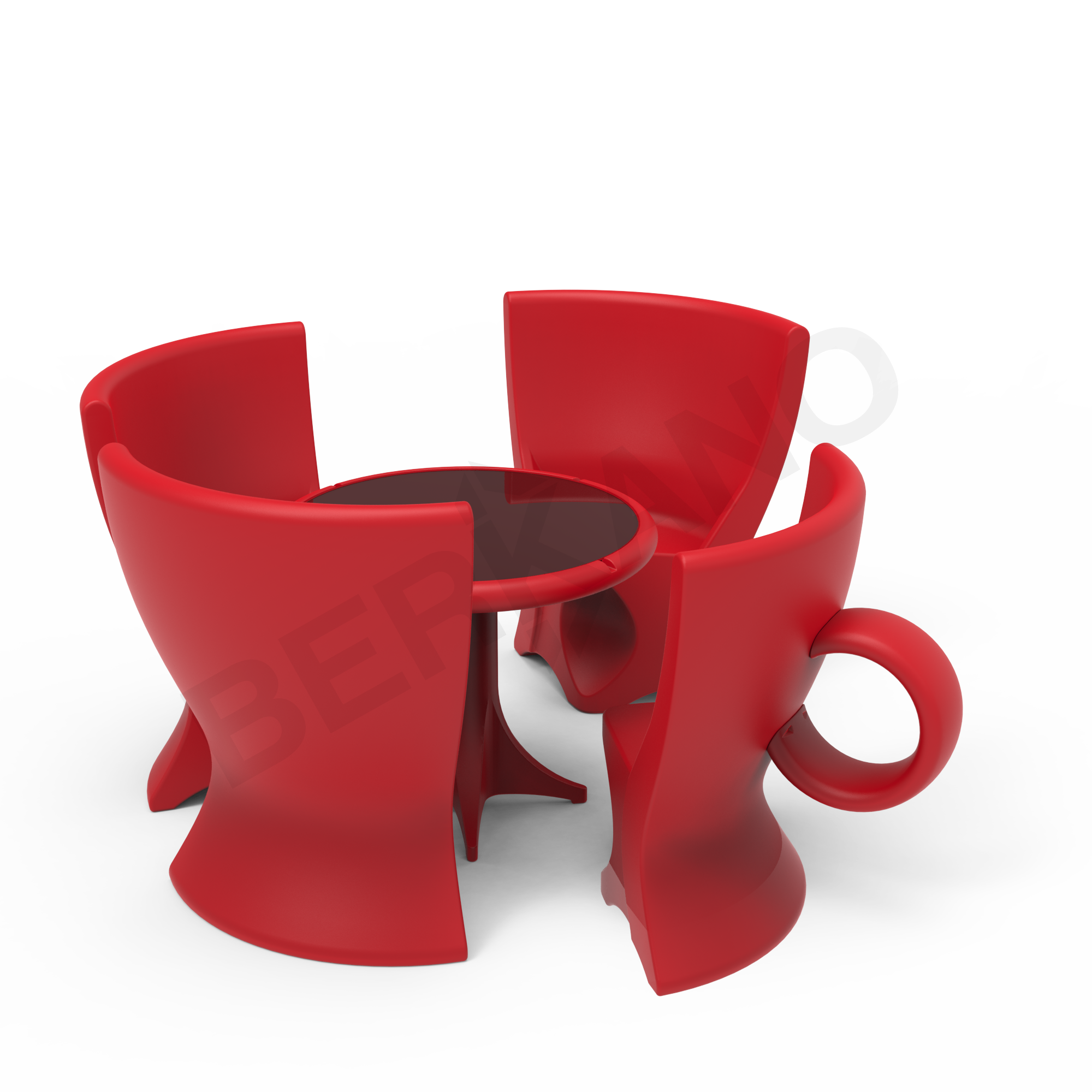 Стол Coffee красного цвета - фото 2