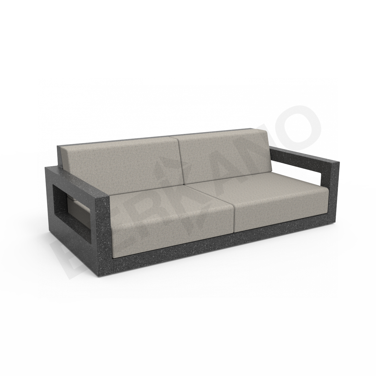 Диван Quarter lounge с подушками цвета черный гранит / аксессуар Light grey - фото 7