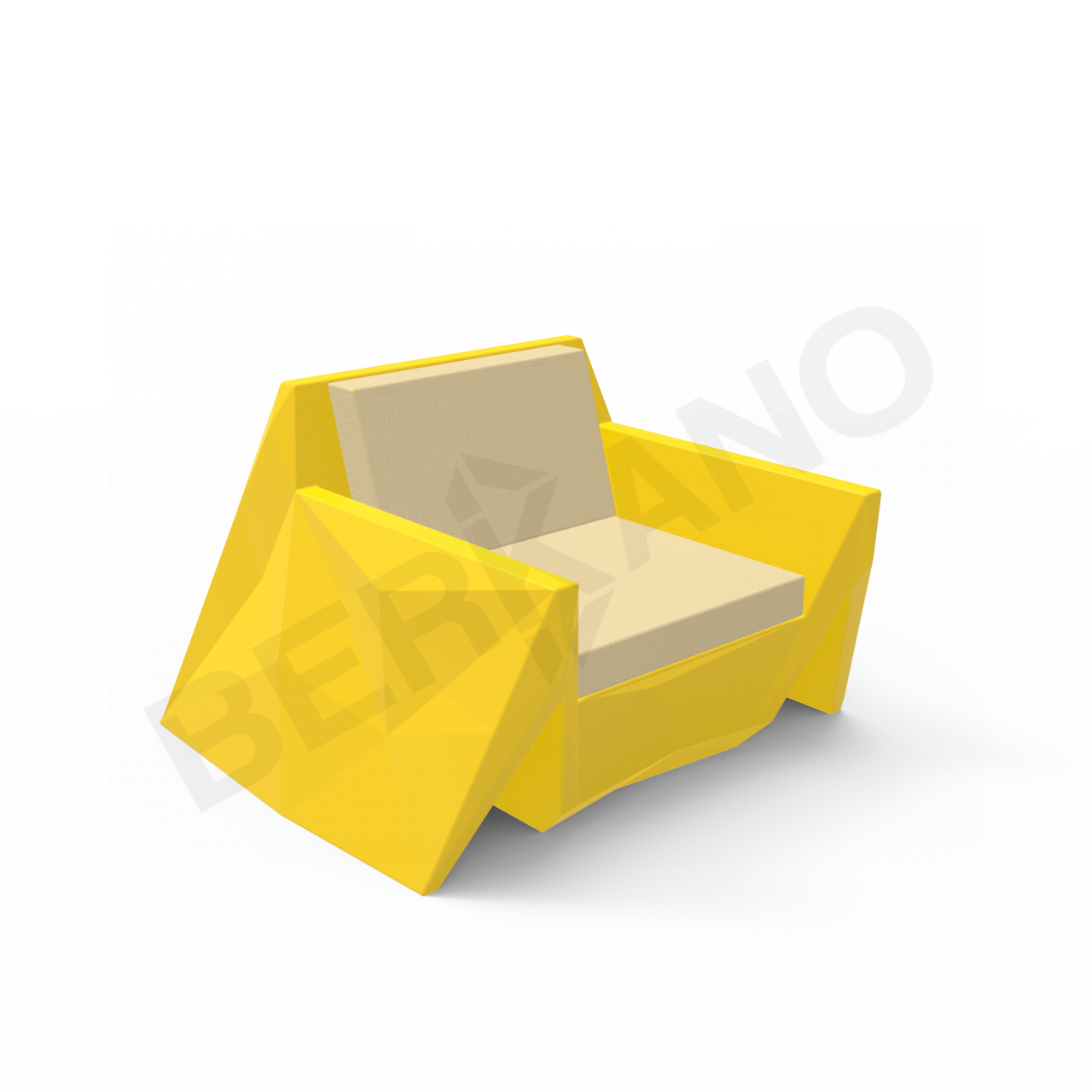 Кресло Quaro с подушками Yellow / аксессуар бежевого цвета  - фото 4