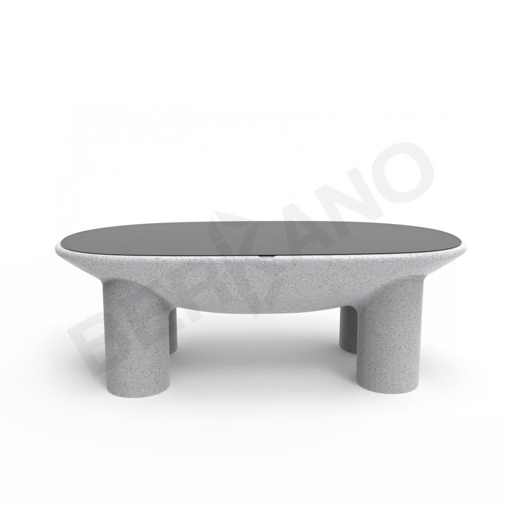 Стол SLON со стеклом белого цвета Granite - фото 4