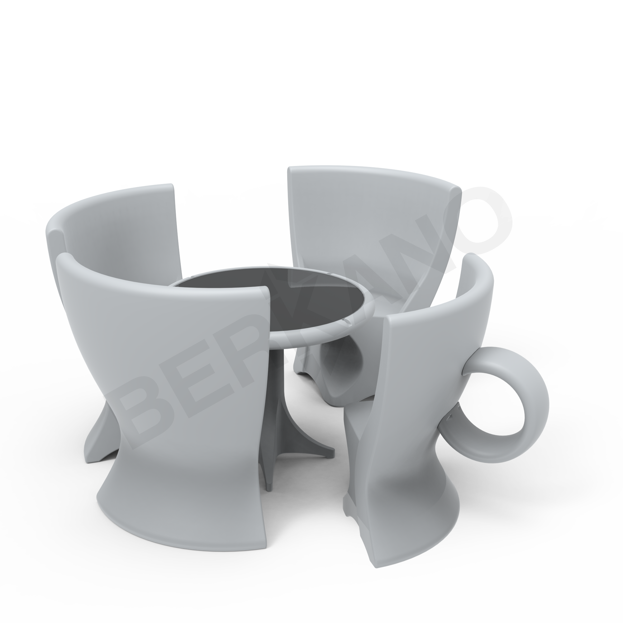 Стул с ручкой Coffee серого цвета - фото 2
