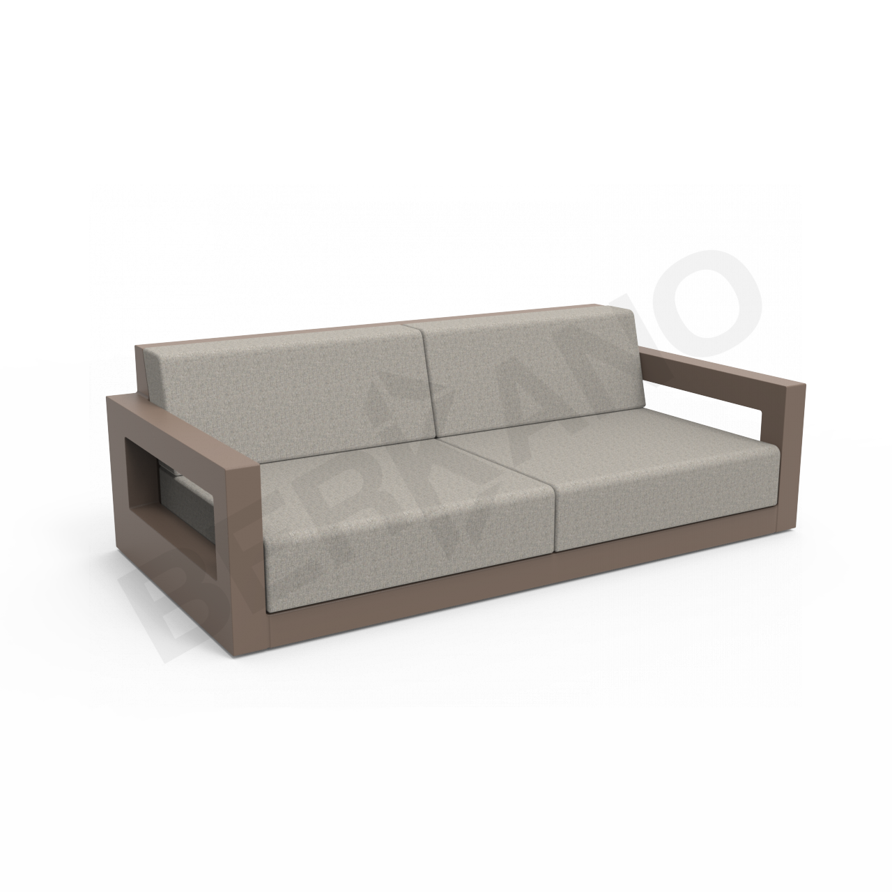 Диван Quarter lounge с подушками кофейного цвета / аксессуар Light grey - фото 7