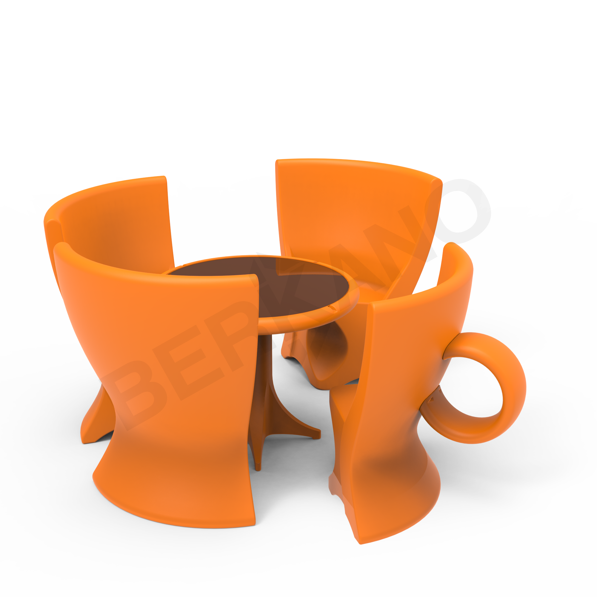 Стол Coffee оранжевого цвета - фото 4
