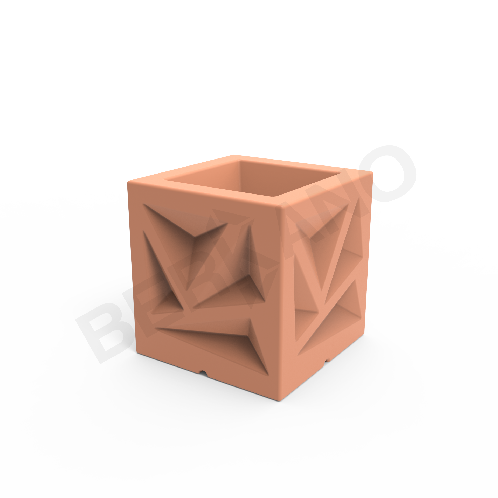 Кашпо Icelandic Cube DB терракотового цвета - фото 6