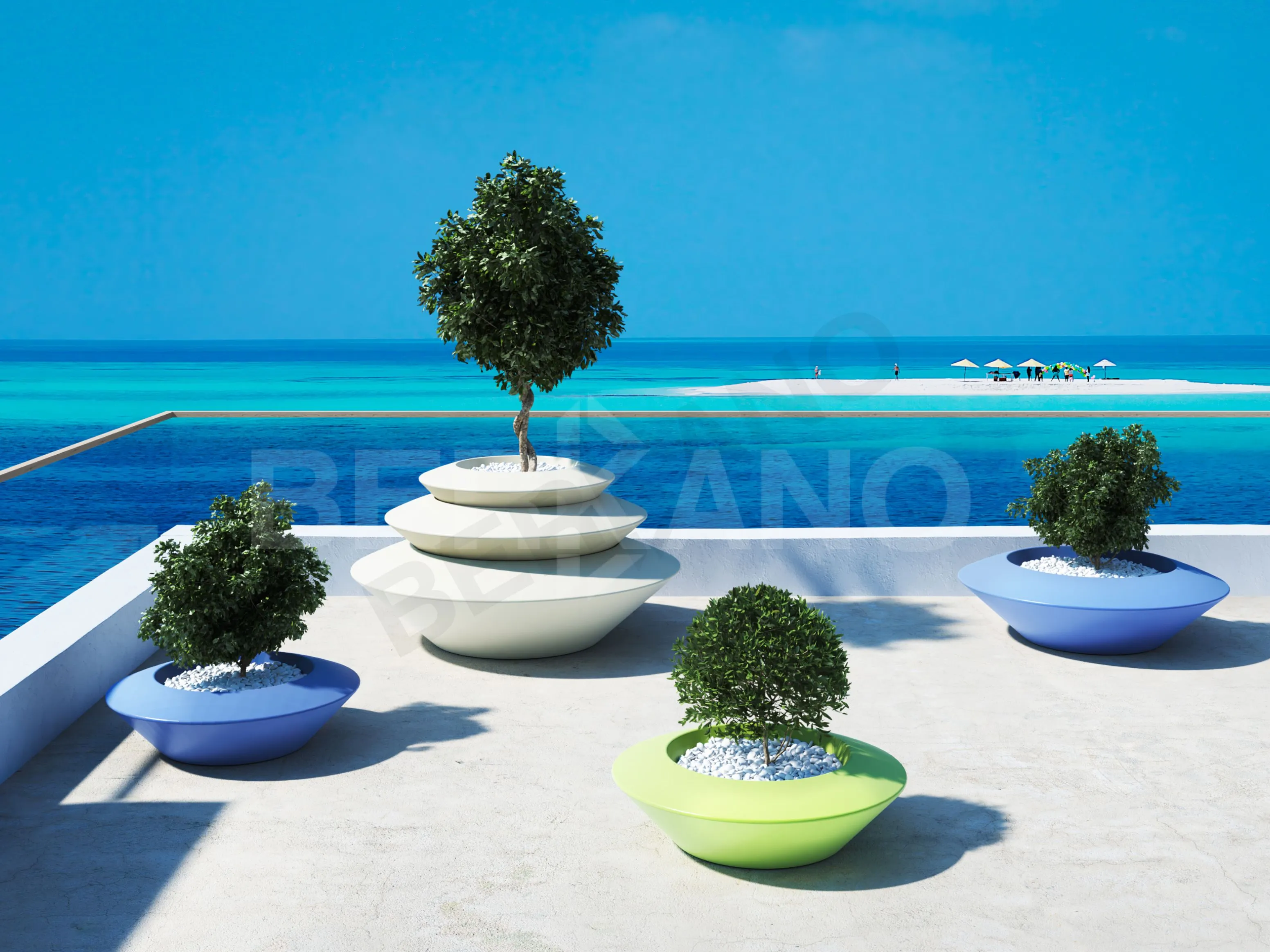 Кашпо Scodella 60 DB коричневого цвета - фото 1