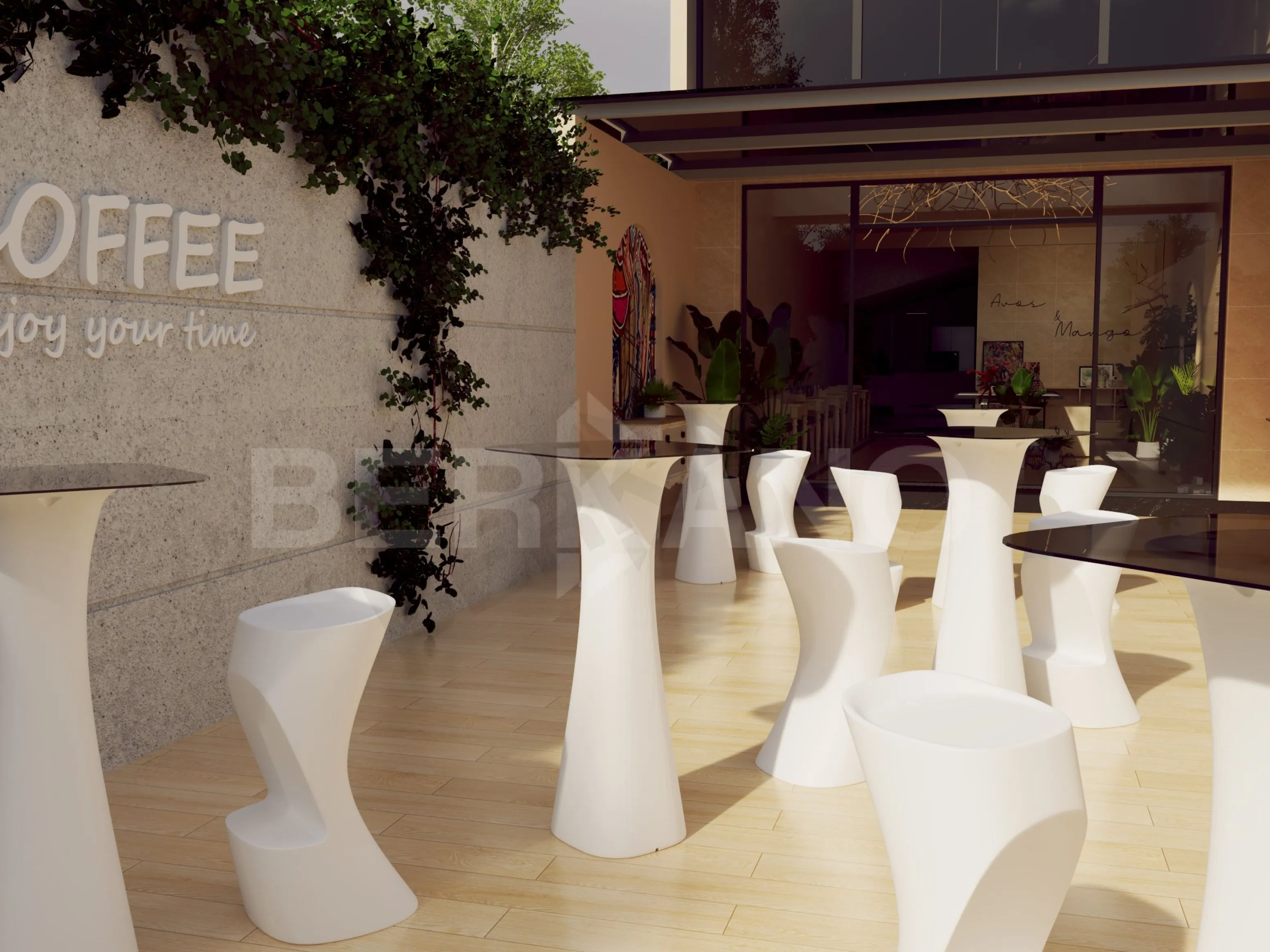 Стол барный со стеклом Grace Bar Square белого цвета - фото 2
