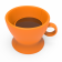 Стул с ручкой Coffee оранжевого цвета
