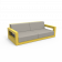 Диван Quarter lounge с подушками Yellow / аксессуар Light grey