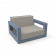 Кресло Quarter lounge с подушками синего цвета / аксессуар Light grey
