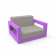 Кресло Quarter lounge с подушками сиреневого цвета / аксессуар Light grey