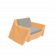 Кресло Quaro с подушками оранжевого цвета / аксессуар Light grey